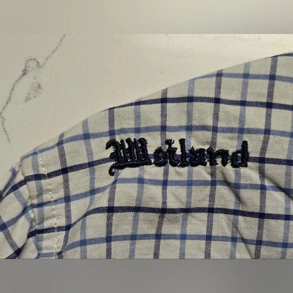 English Laundry Christopher Wicks Embroidered Button Shirt Men Size M Flip Cuff